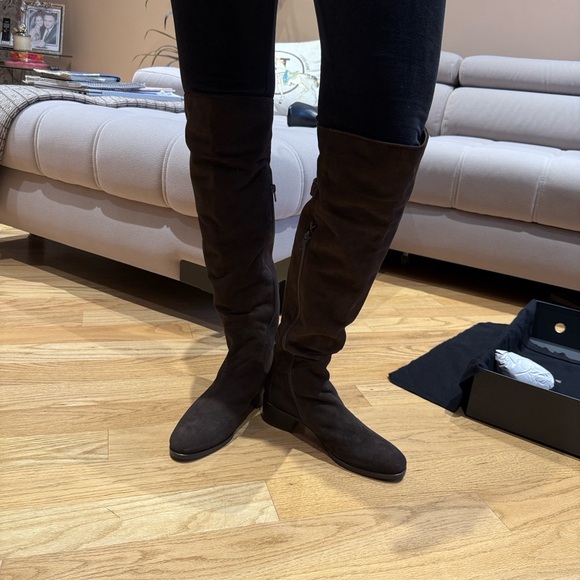 Le Pepe brown suede leather over the knee boots Italian size 37 NEW - Picture 6 of 13